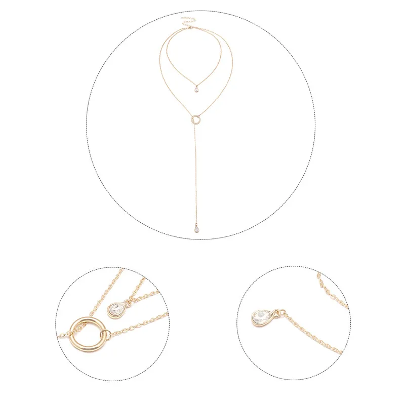 Колье bijoux en acier inoxydable Мода Минимализм Личность украшение Многоэтажный ключицы