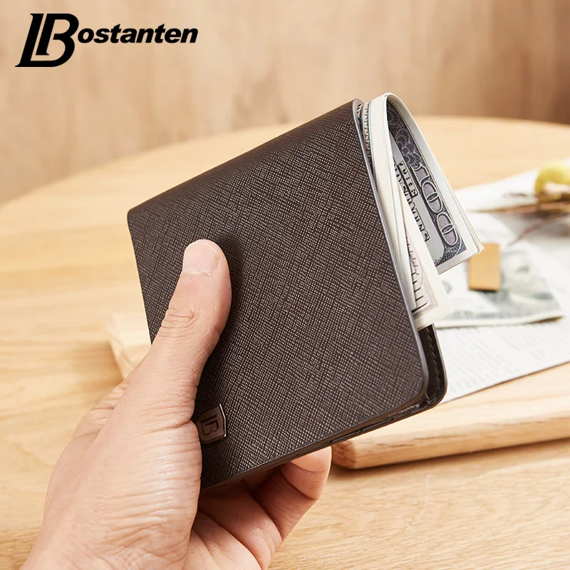 Bostanten мужской кошелек Короткие Кошельки двойные бизнес кошельки брендовый