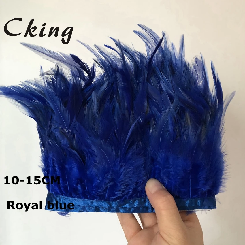 10 метров белый Куриный перо планки 10-15 см 4-6 дюймов DIY седло для петуха перо отделка бахромой пришит на атласной лентой ремесла