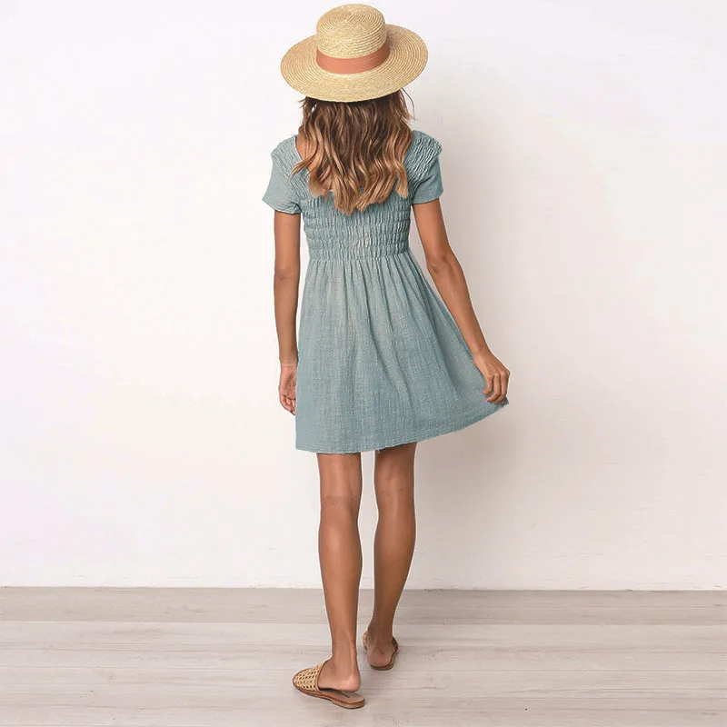 Ameision модные летние Femme сексуальное платье короткий рукав Твердые Slim Fit