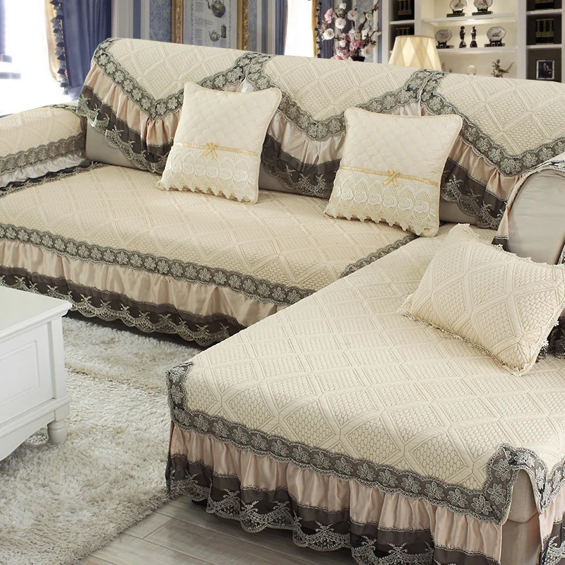 

High-grade comfortable European sofa mat fabric cotton non-slip cushion living room combination sofa cover towel cover custom
