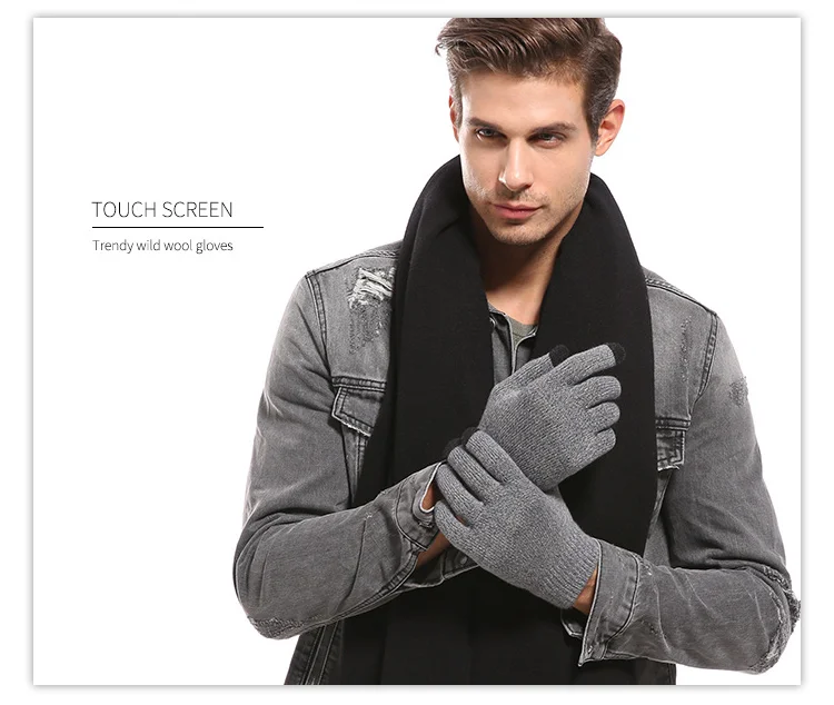 Для мужчин женщин Экран Touch Бесплатная Вязание Прихватки для мангала плюс бархат