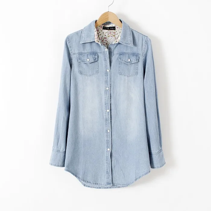 Лидер продаж весна-осень 2020 новые тонкие женские модели джинсовая рубашка с