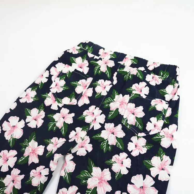 Женские шаровары с буквенным цветочным принтом эластичным поясом