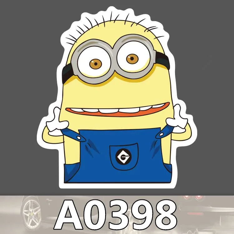 A0398 Маленькие желтые люди стикер аниме с героями мультфильма Симпсоны водонепроницаемый Наклейка на чемодан скейтборд блокнот "Гитара" детские игрушечные наклейки - Цвет: A0398