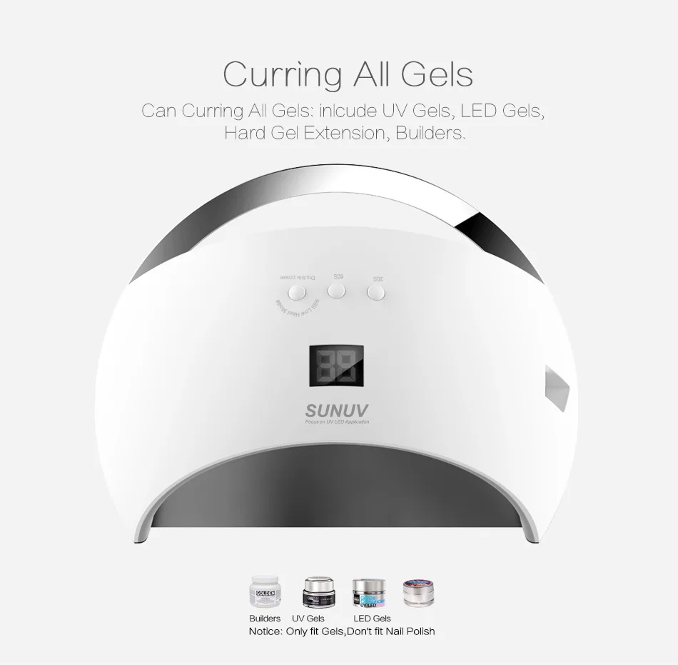 УФ лампа SUN6 для сушки ногтей оригинальный светодиодный смарт светильник 48 Вт