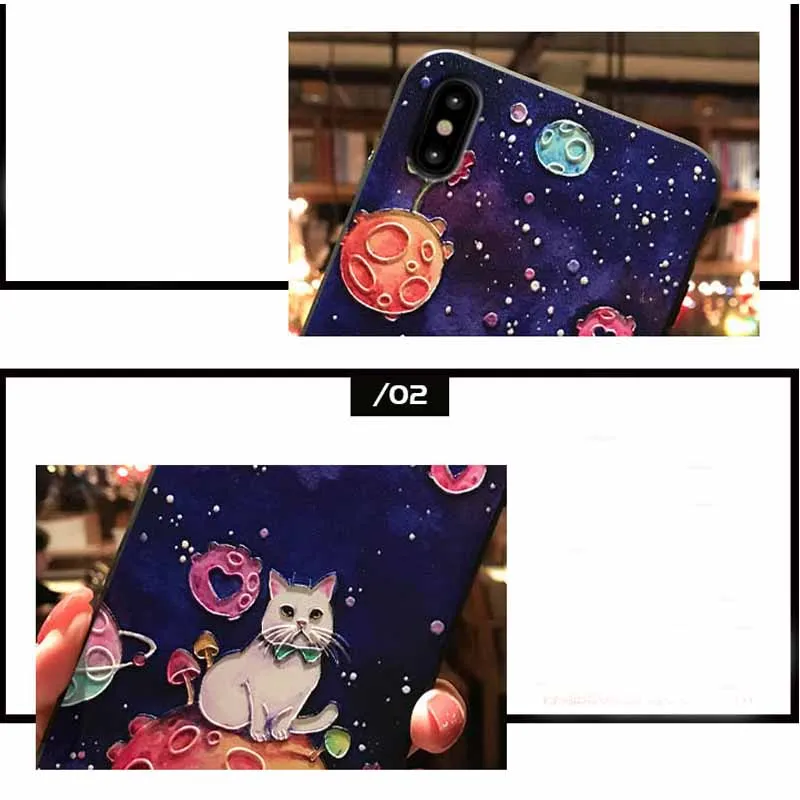 JIBAN Cat Planet чехол для телефона Honor Play 8x Magic2 huawei P10 Nova3 Nova3i мягкий из ТПУ с принтом