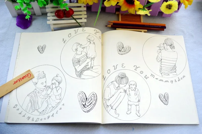 96 страниц Dear детская книжка-раскраска+ 24 шт. карандашей снять стресс для детей взрослых живопись графика граффити раскраски подарки