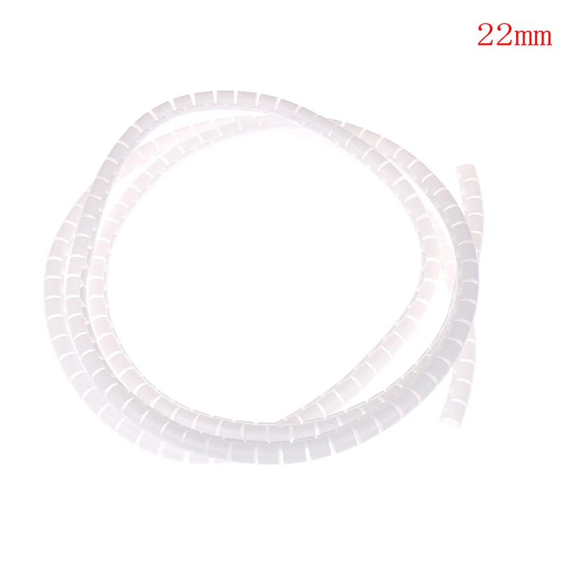 White 22mm 1 м 8/16/22/32 мм проволока из нержавеющей стали рулон туб клипы кабельная муфта Органайзер трубы Обёрточная Бумага шнур протектор Гибкая спиральная Управление устройства - Цвет: White 22mm