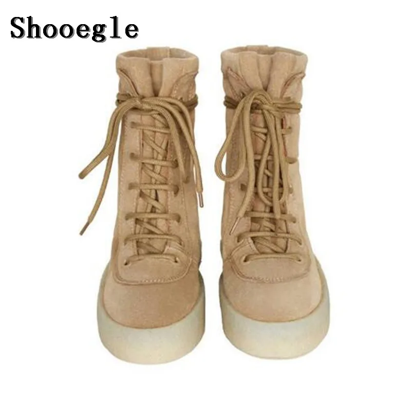 SHOOEGLE Chaussure Homme мужская обувь суперзвезды военные ботинки из крепа черные