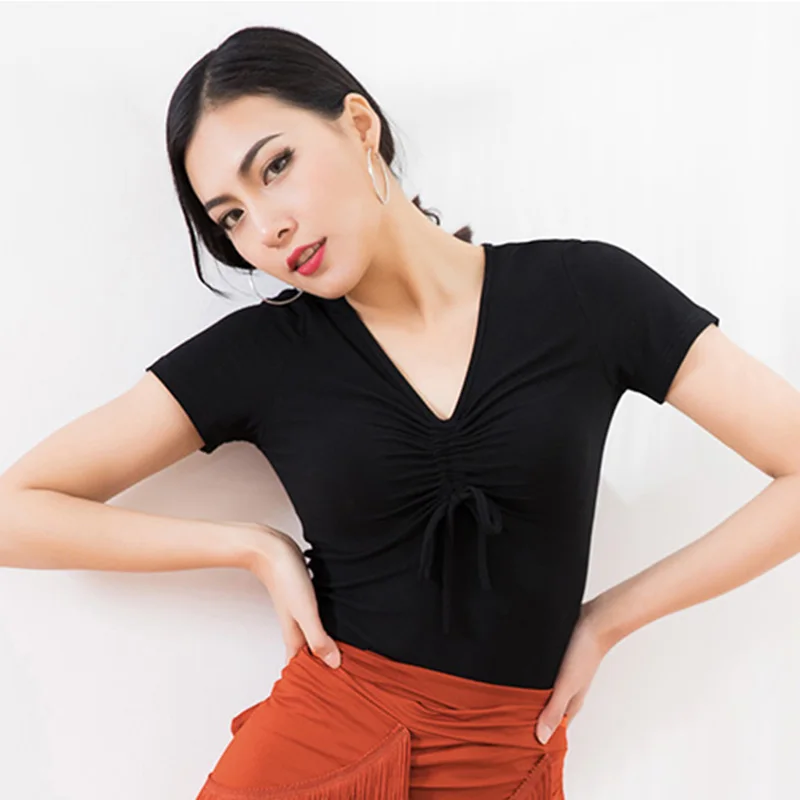 Женский топ для латинских танцев с треугольным вырезом бальных ча сальсы Танго