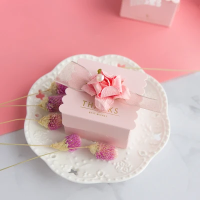 pink 50 шт. милая розовая коробка для конфет/Bombonera/Упаковка конфет/свадебный подарок/корзина/коробка для шоколада, bonbonniere Свадебные вечерние принадлежности - Цвет: pink