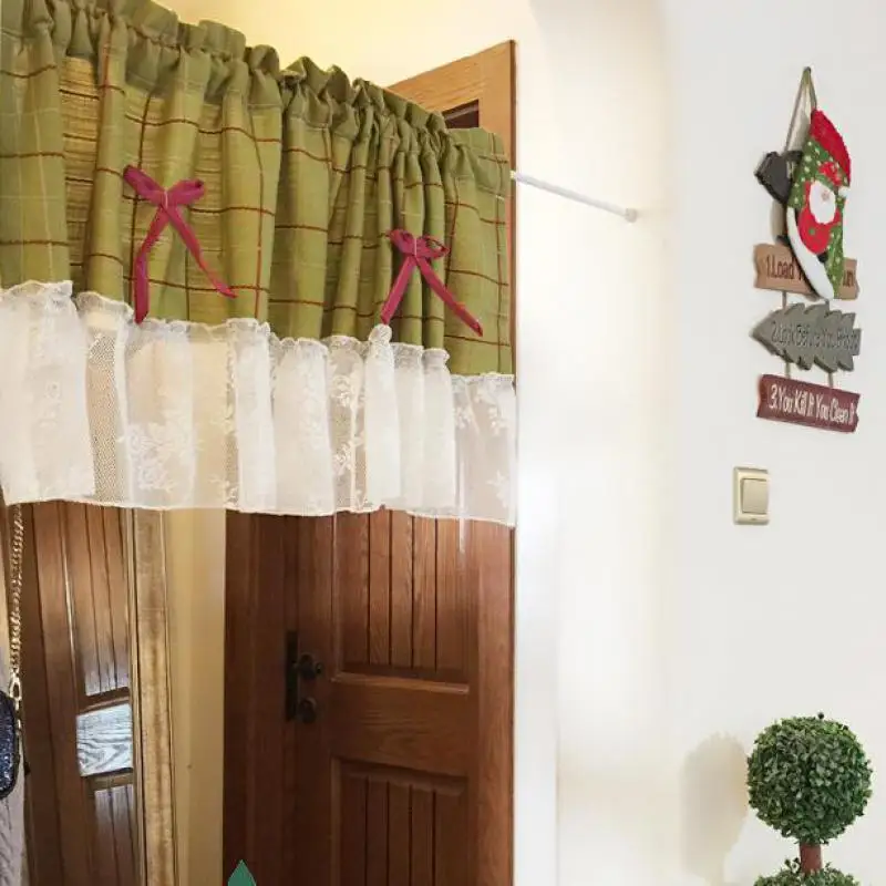 Короткие Кофе Шторы половина Кружево хлопок толстые Пастораль высокое качество