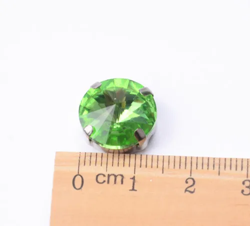 Light green Высококачественное круглое Хрустальное стекло Фурнитура для бижутерии, съемная сжатые бусы для платья ремесленные украшения 20 шт/упаковка - Цвет: Light green