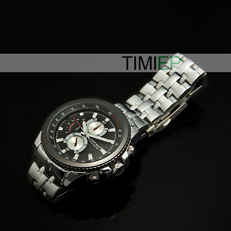 Новые Классические тяжелые мужские кварцевые наручные часы из нержавеющей стали