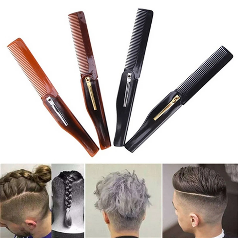1PC Travel Commercial Plastic Small Comb For Men Portable Folding Knife Hair Combs Special Head Moustache | Красота и здоровье
