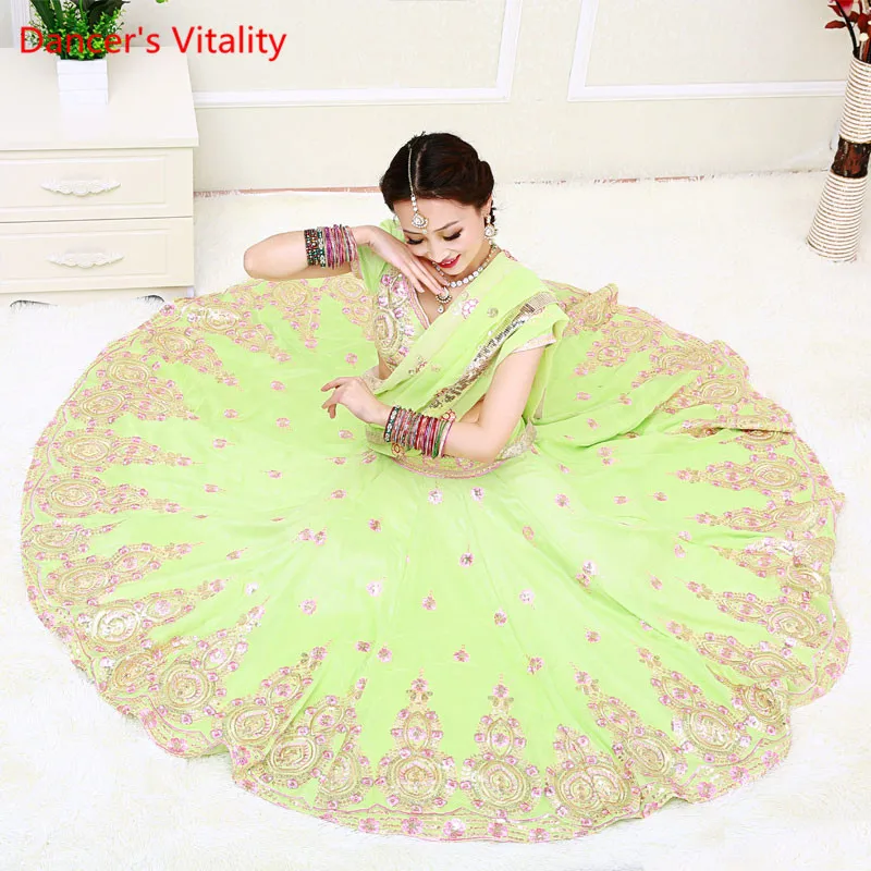 

Senior India Dance Suit Boutique Embroidered 4Pcs set For Women Belly Dance Performance/Practice Competition Clothing Suit
