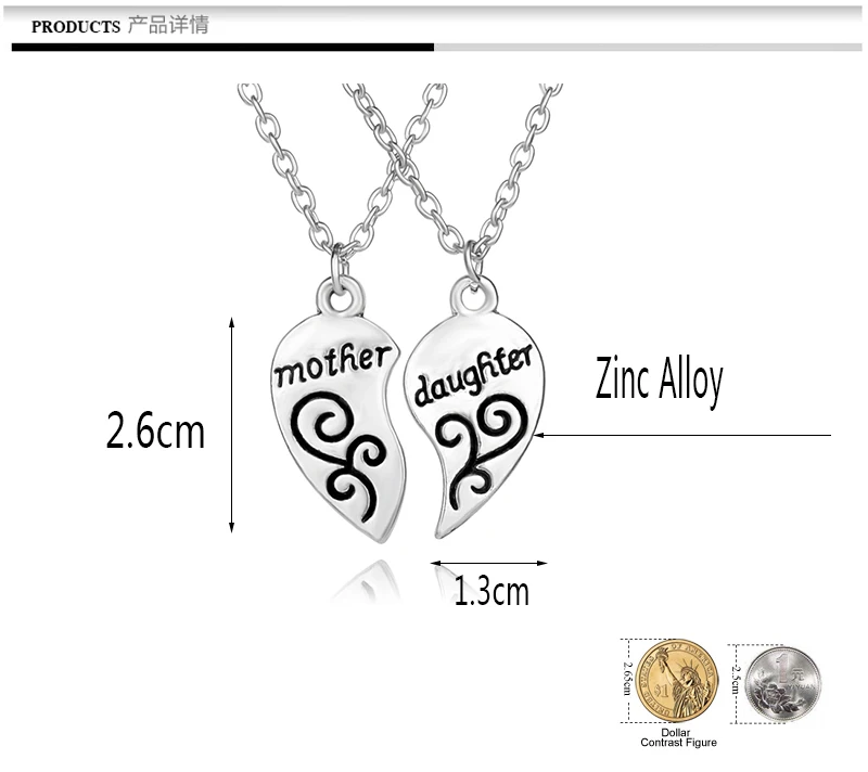 Ожерелья с подвесками для мамы и дочки яркие ювелирные изделия ожерелье