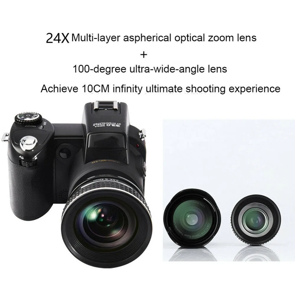 D7100 13MP профессиональные цифровые камеры 24x телефото и широкоугольные комплекты объективов 8X цифровой зум камеры