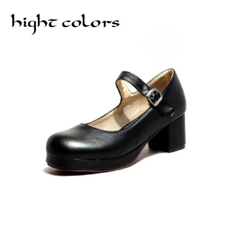 Женские туфли лодочки с бантом на низком каблуке черные для принцессы большие