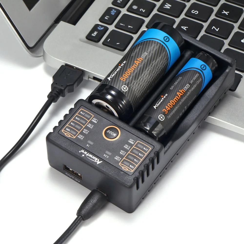 Alonefire MC202 18650 USB зарядное устройство 1 2 V 3 7 85 AA/AAA 26650 14500 16340 Li Ion NiMH NiCad литиевая