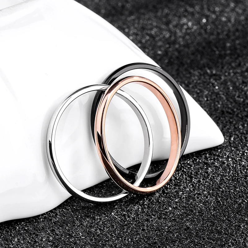 Simple smooth fashion ladies tail ring titanium steel rose gold wedding couple jewelry gift | Украшения и аксессуары