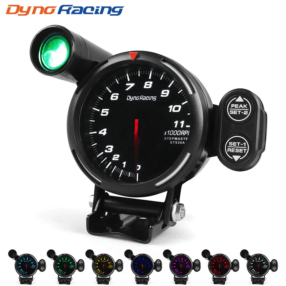 Dynoracing 80 мм Тахометр RPM высокий Скорость шаговый двигатель 7 цветов 0 11000 об/мин метр