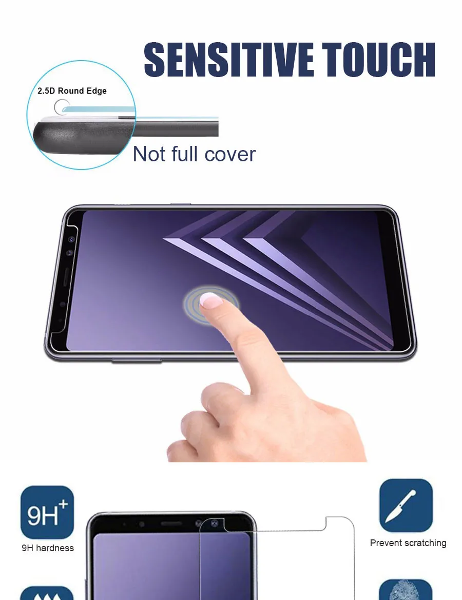 Закаленное защитное стекло 9H для samsung Galaxy A3 A5 A7 A6 A8 A9
