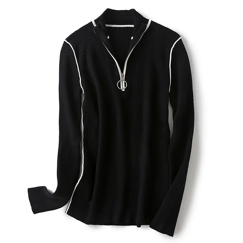 Hot Selling Simple Design Women Sweaters Solid Color Turtle Neck Long Sleeve Fitted Casual Elegant Chic Sweater Z846 | Женская одежда