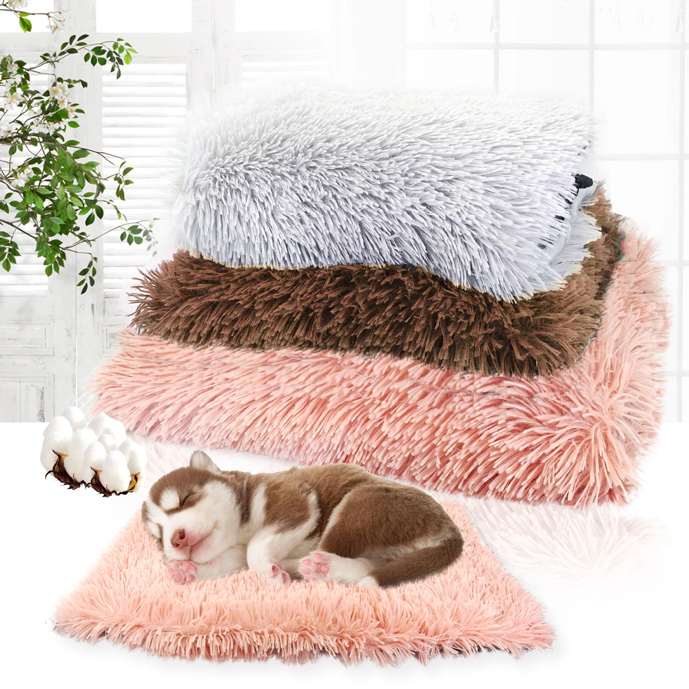 Alfombrilla de invierno para Cama de Perro, cojín de lana suave para mascota, casa cálida para cachorro y gato, manta para Cama de dormir para perros pequeños y grandes, perrera para gatos