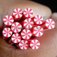 150pcs peppermint polymer clay cane candy cane miniature sweets dollhouse candy kawaii nail art nail decoration