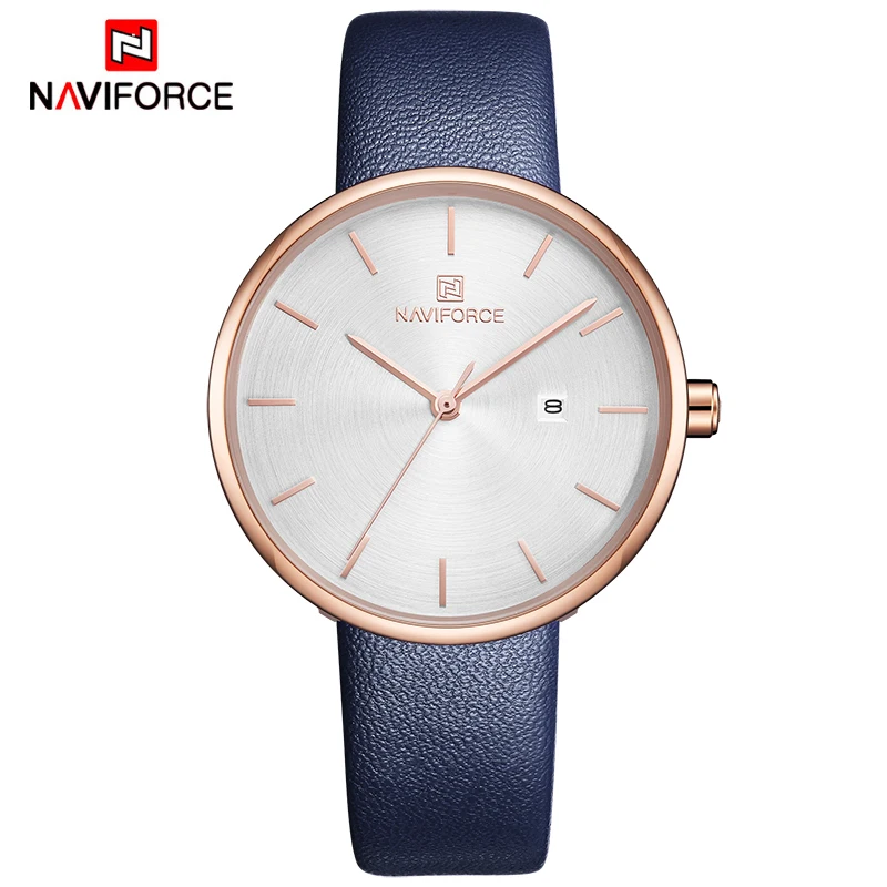 NAVIFORCE женские часы Топ люксовый бренд модные повседневные женские водонепроницаемые кварцевые часы кожаное платье девушка часы Relogio Feminino