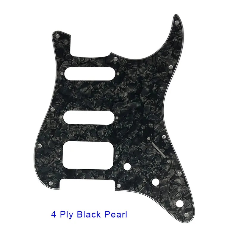 4 ply black pearl Pleroo гитара pickguards костюм для 11 винтовых отверстий США и мексиканский Stratocaster люкс хамбакер гитара из высокопрочной стали царапины пластины - Цвет: 4 ply black pearl