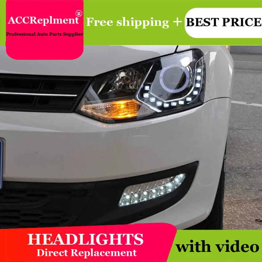 Авто. PRO для vw polo фары 2011-2014 bi xenon объектива стайлинга автомобилей H7 парковка