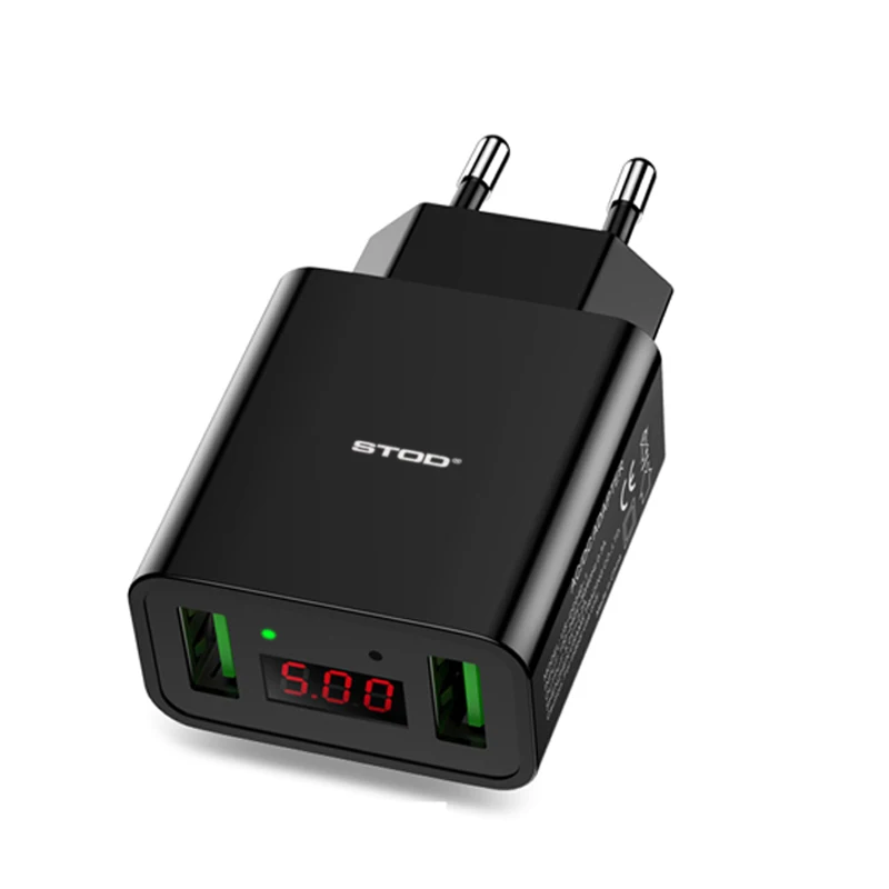 Стод двойное зарядное устройство USB 2 порта светодиодный дисплей зарядка 2.2A