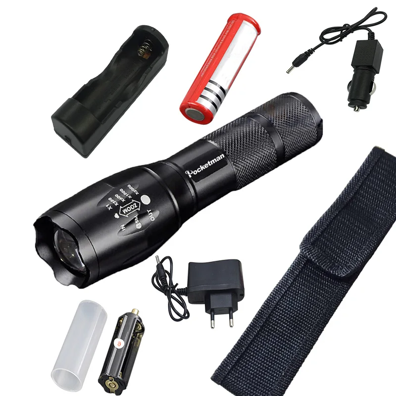 Package F Pocketman 7000 люмен Высокая мощность 5 Режим XM-L T6 L2 светодиодный фонарик масштабируемый перезаряжаемый Фокусировочный фонарь 1*18650 или 3* AAA z92 - Испускаемый цвет: Package F