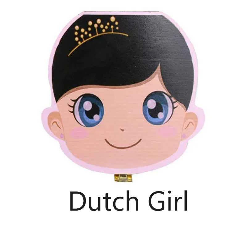 dutch girl2 Детская коробка для зубов, Португалия, голландский органайзер, коробки для хранения, органайзер для молочных зубов, деревянная коробка для хранения, альбом для зубов, сувенир, коробка для хранения - Цвет: dutch girl2