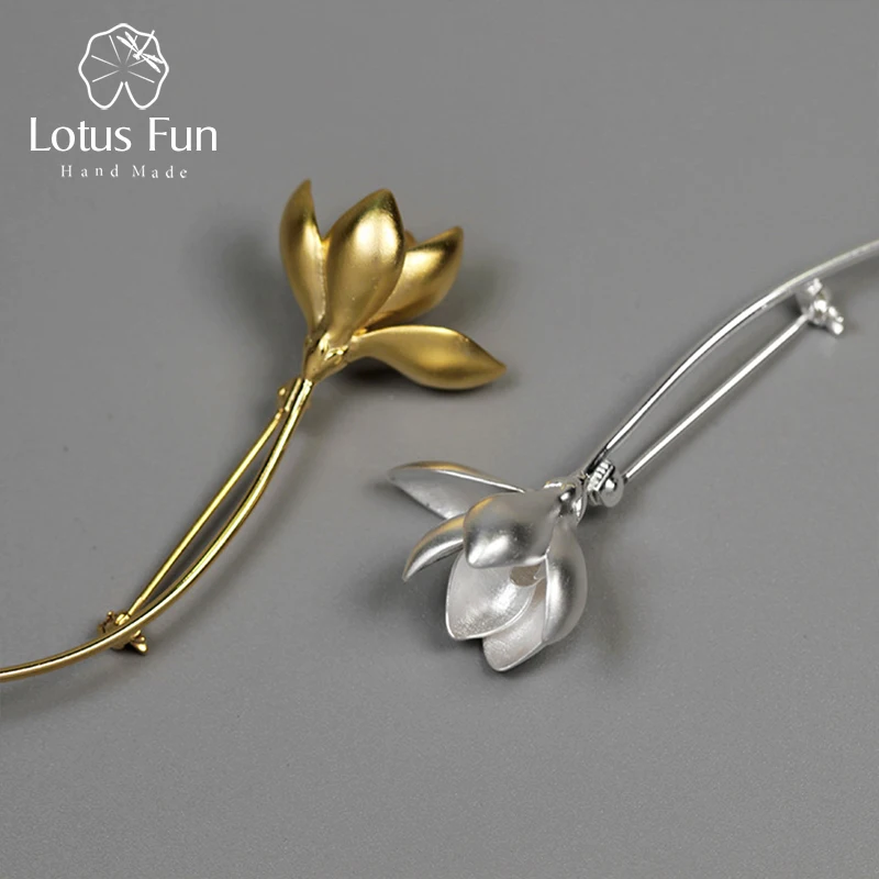 Женская Брошь В Виде Цветка магнолии Lotus Fun изящная дизайнерская брошь ручного