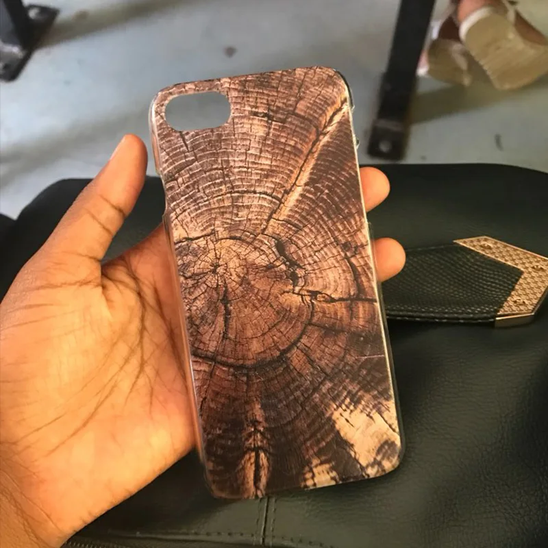 Жесткий чехол из бамбукового дерева для iPhone 5 6 s 7 Plus с защелкой ВКЛ./ВЫКЛ.