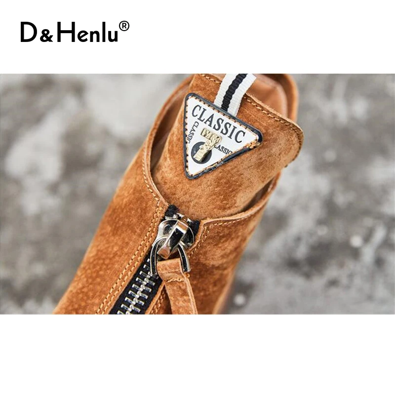 Ankle Boots Women Autumn Genuine Leather Zipper Womens Shoes Flat Round Toe Boot botas mujer chaussures femme | Обувь