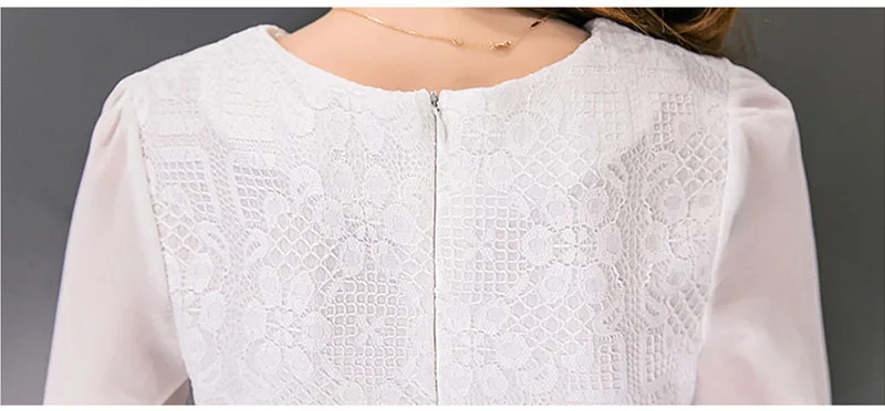 Seven sleeves Large size Lace Chiffon Clothing 2017 Spring New Women Dress High quality Comfortable Fashion Charm Vestido OME302 |