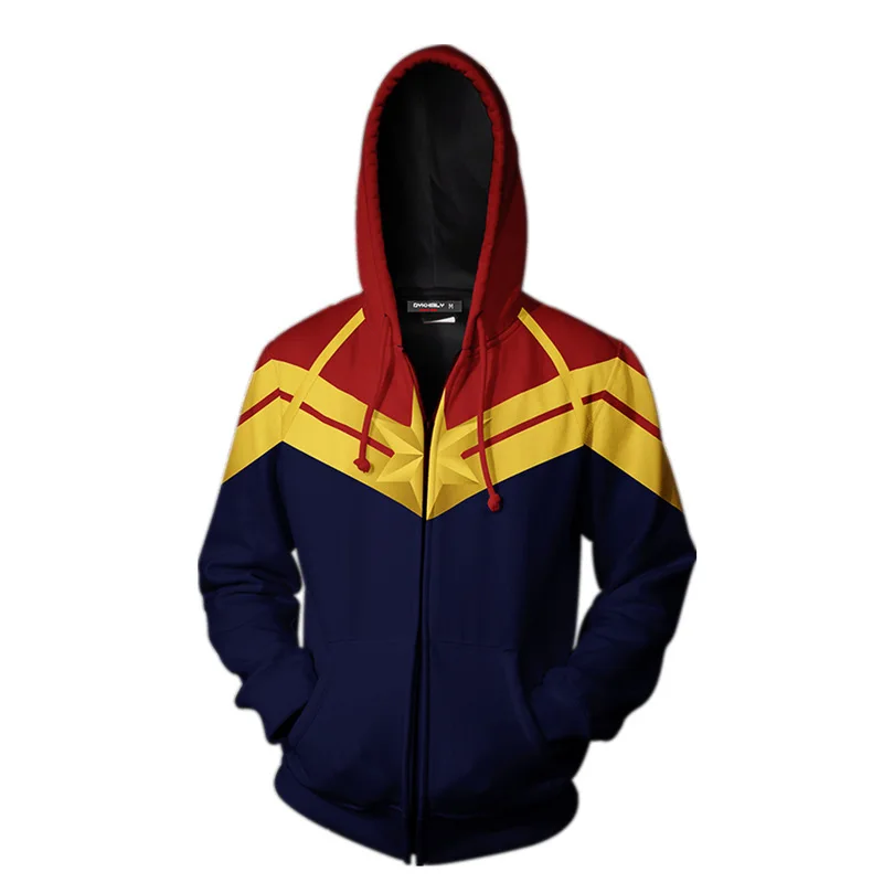 2018 новый капитан Марвел Капитан Америка Мстители с капюшоном на молнии мужская