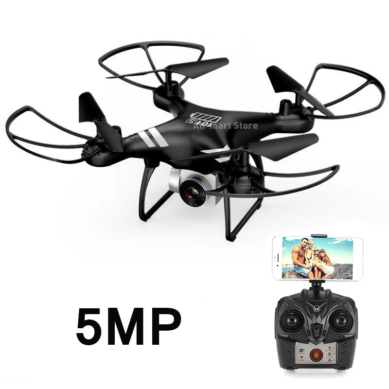Black 5MP camera KY101S Радиоуправляемый Дрон wifi FPV с широкоугольной HD камерой, удерживающий высоту Безголовый Радиоуправляемый квадрокоптер Дрон с большим временем полета VS JJRC H37 - Цвет: Black 5MP camera
