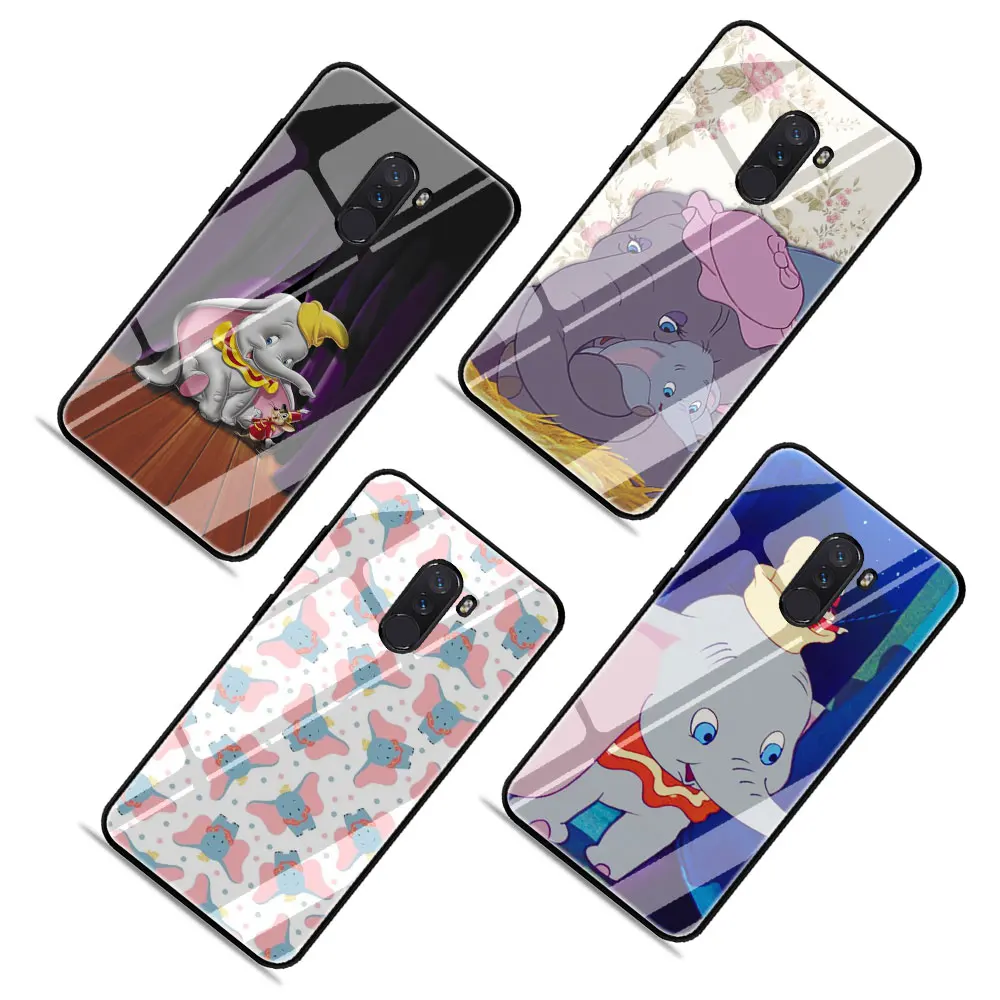 Dumbo Tempered Glass Phone Cover Case For Xiaomi Mi 8 9 Redmi 4X 6A Note 5 6 7 Pro Pocophone F1