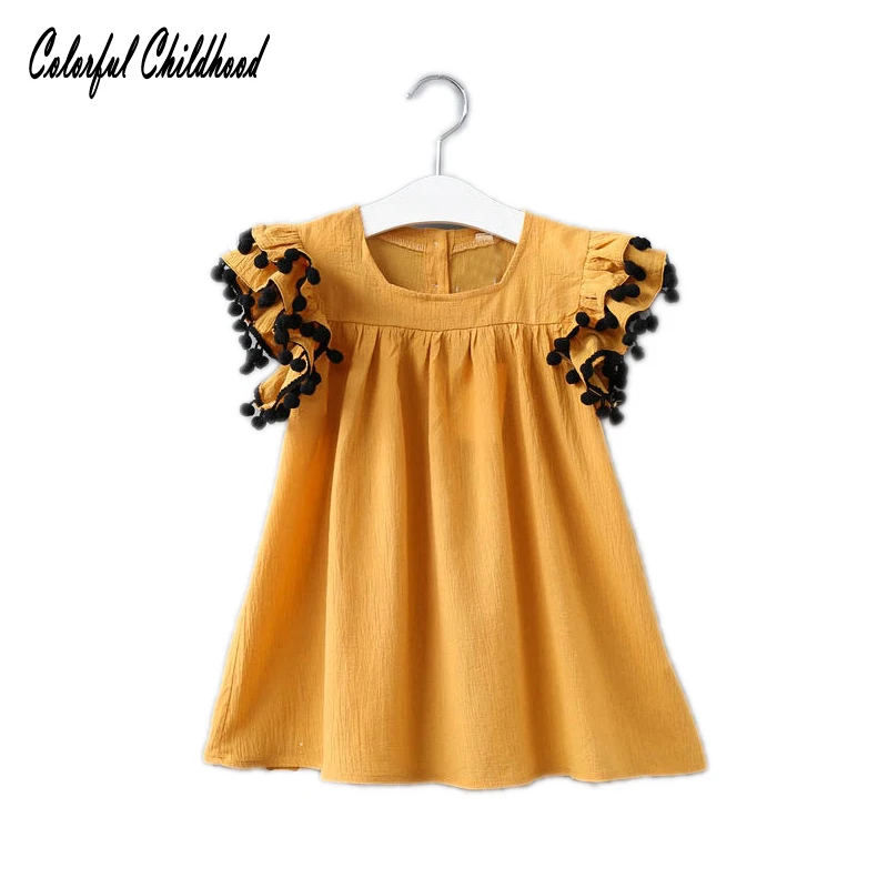 Новое летнее Хлопковое платье с кисточками для девочек винтажное пляжное