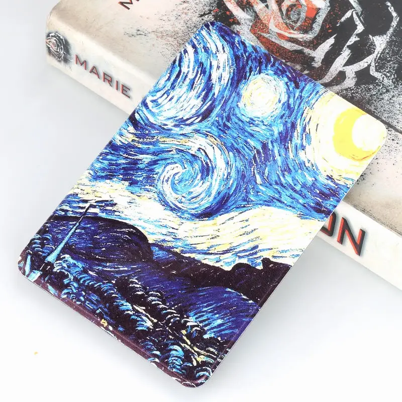 Красный Универсальный чехол для Amazon Kindle Paperwhite 4( выпуск 10) дизайн Ван Гога Кожа Авто Пробуждение/сон 6 дюймов Чехол для электронной книги - Цвет: Красный