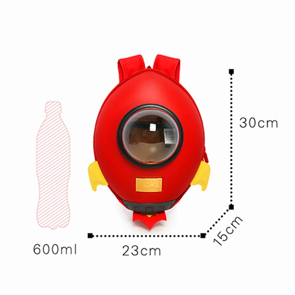 INT'G 3D Rocket Детский рюкзак мультфильм плюшевая сумка для девочек детские рюкзаки