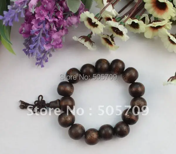 16 шт 14 мм круглый деревянный растягивающийся браслет из бисера Бесплатная