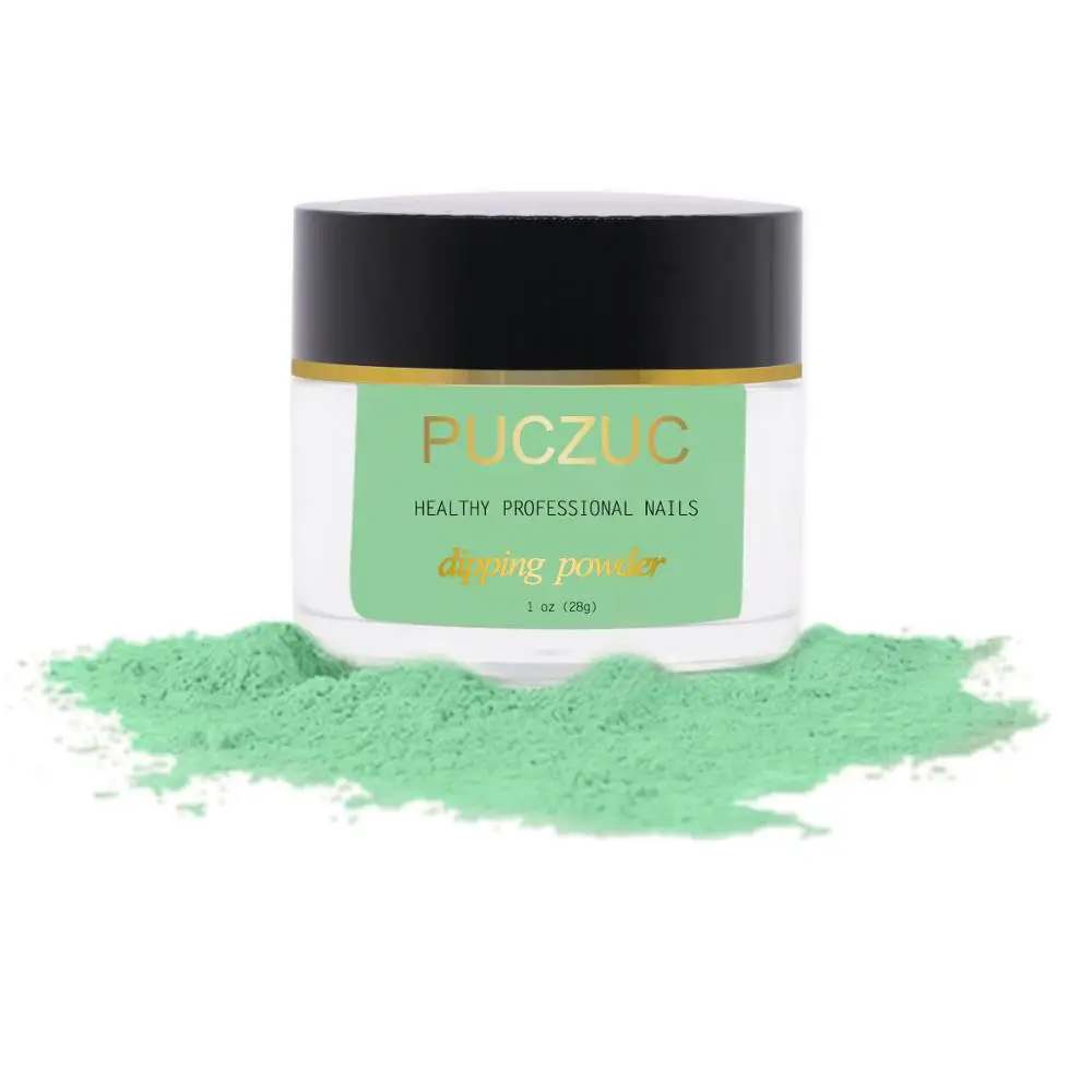 P037-1OZ PUCZUC 1 OZ Full Set Dipping Powder Base Top Coat Kits DIY Dip Nail Powder Manicure Set Brush Saver Powder - Цвет: P037-1OZ
