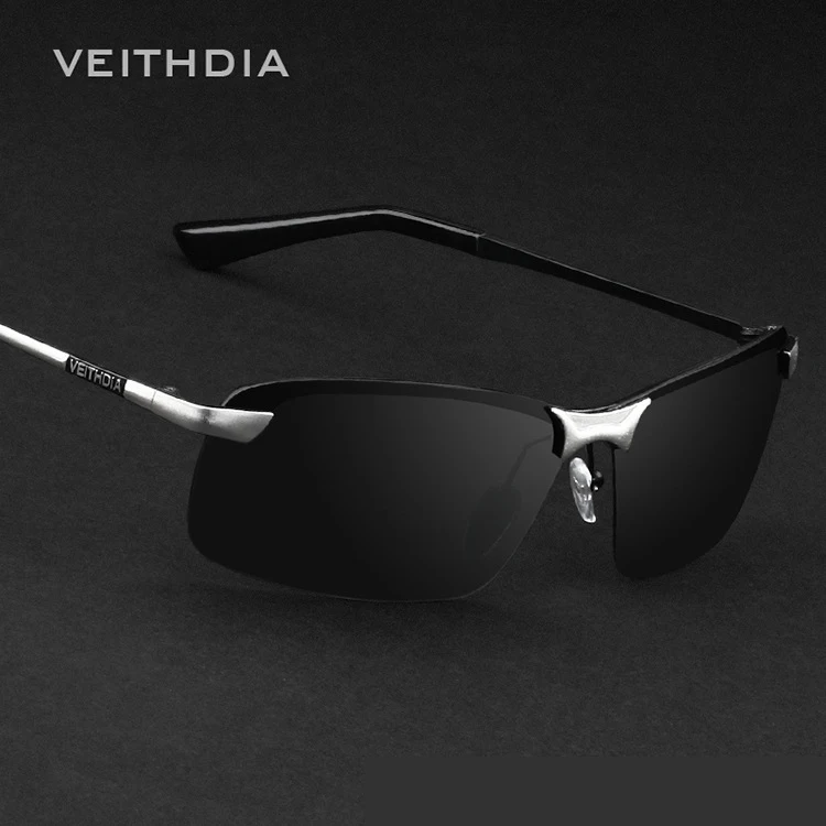 Мужские поляризованные солнцезащитные очки VEITHDIA дизайнерские без оправы для